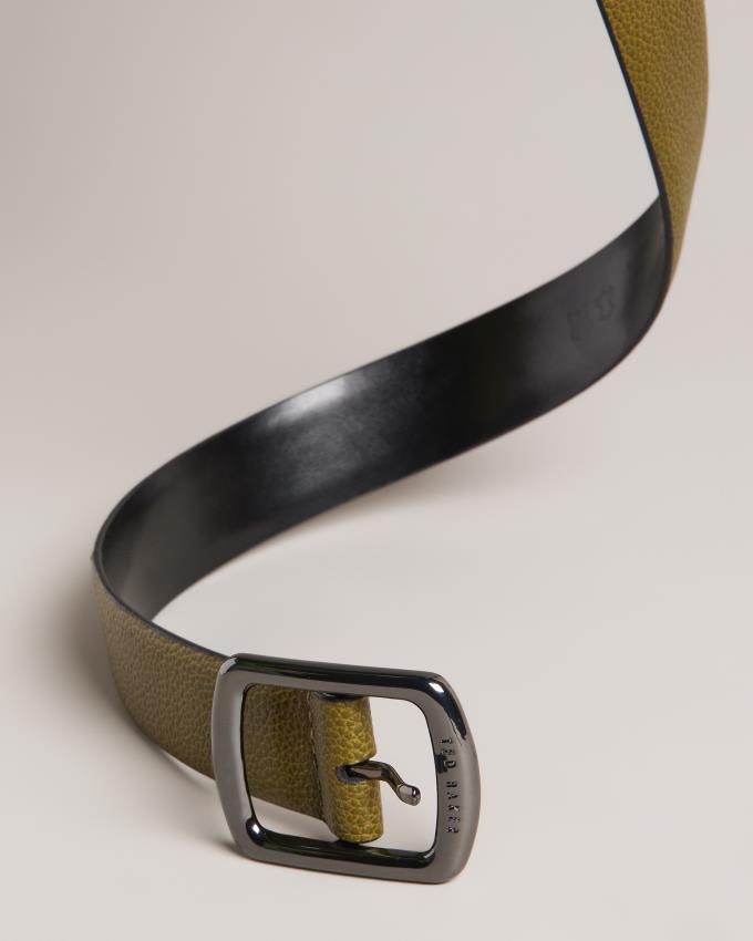 Ceinture Ted Baker Contrast Detail Leather Vert Foncé Homme | DMY-50738210